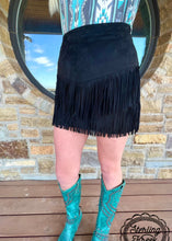 Load image into Gallery viewer, Fort Worth Fringe Skirt (Black)