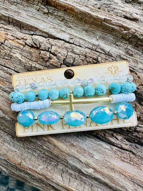Turquoise Cross Bracelet Stack