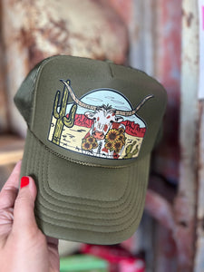 Laredo Longhorn Trucker Hat (Olive)