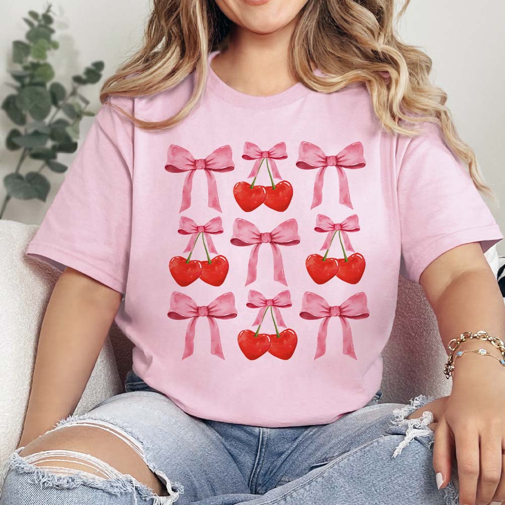 Cherry Bow Coquette Tee