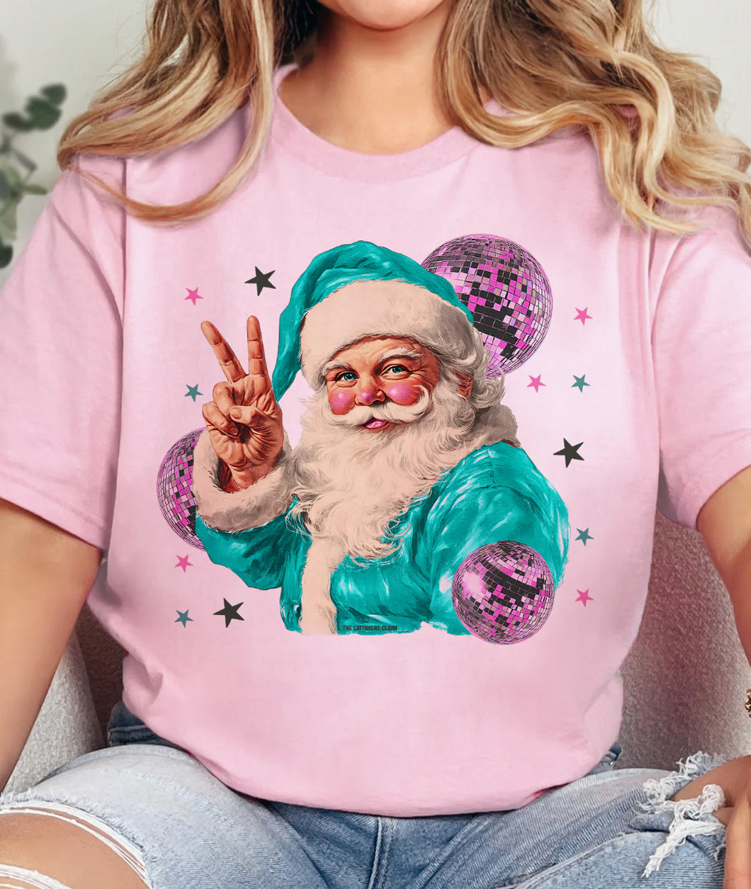 Disco Santa Tee (Pink)