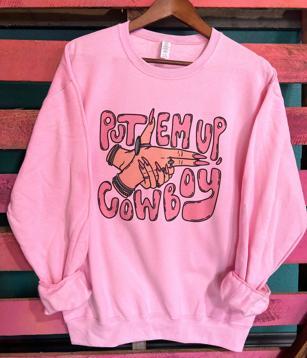 Put ‘Em Up Cowboy Sweatshirt (Pink)
