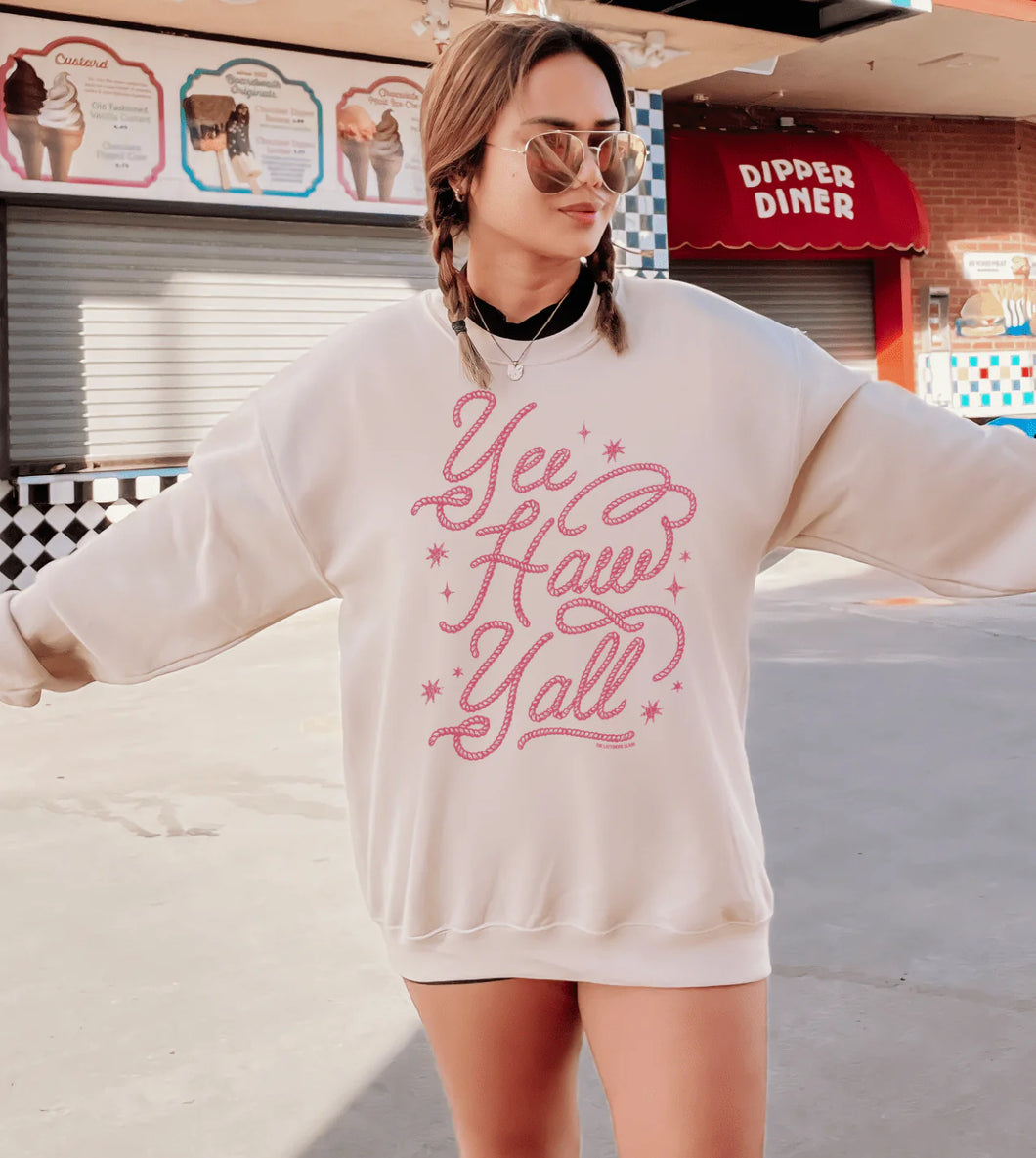 Yeehaw Y’all Sweatshirt (Cream)