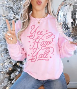 Yeehaw Y’all Sweatshirt (Pink)