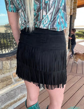 Load image into Gallery viewer, Fort Worth Fringe Skirt (Black)
