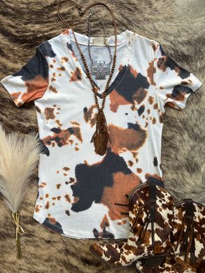 Harper Cow Print Top