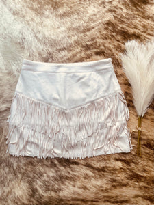 Forth Worth Fringe Skirt (Cream)